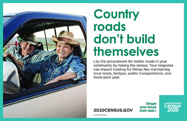 Census Rural_Audiences_Option2 County roads don't build themselves banner